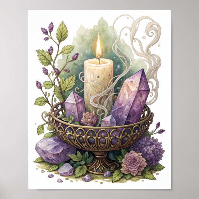 Lila Crystal i Filigree Urn Poster (Framsidan)
