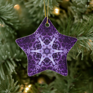 Lila Crystal Jewel Star Memory Ornament