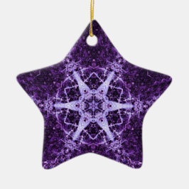 Lila Crystal Jewel Star Memory Ornament