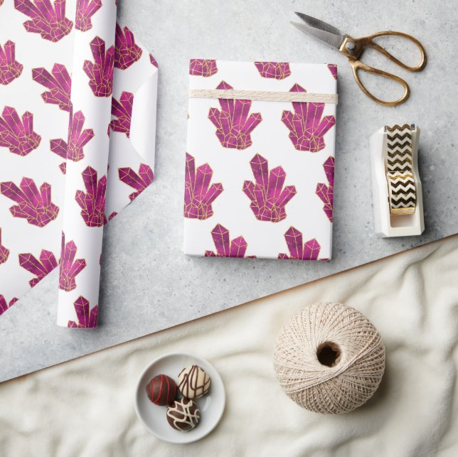 Lila Crystals Mönster Presentpapper (Hantverk)