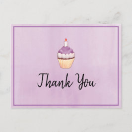 Lila Cupkaka Birthday Tack Vykort