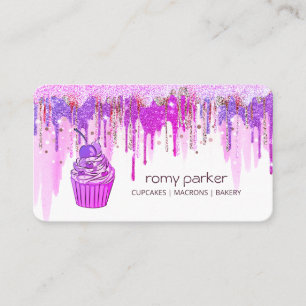 Lila Cupkaka Home Bakery Pastry Plockning Visitkort