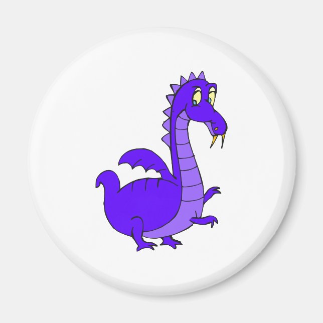 Lila Cute Cudely Dragon Magnet (Framsidan)
