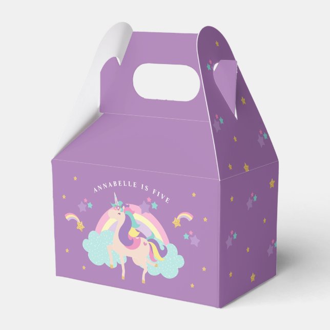 Lila | Cute Rainbow Unicorn Personlig Presentaskar (Framsidan Sidan)
