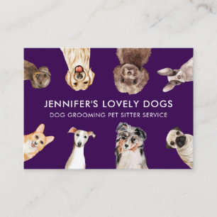 Lila Cute Small Storlek Hundar Pet Sitter for Visitkort