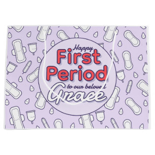 Lila Cute Tampon Pad Första perioden Party