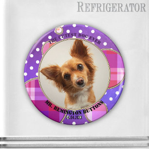 Lila Cutest Pet Keepsak Anpassningsbar Photo Magne Magnet