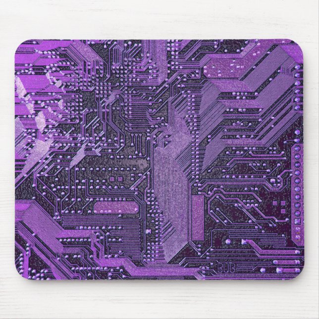 Lila Cyber Circuit Board Tech Art Electronics Musmatta (Framsidan)
