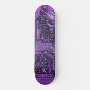 Lila cyberkretskort teknik konst elektronik mini skateboard bräda 18,5 cm