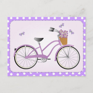 Lila Cykel med punkter Vykort