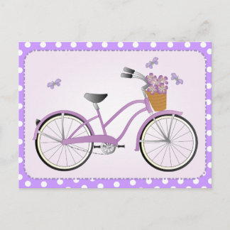 Lila Cykel med punkter Vykort
