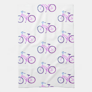 Lila cyklar cyklar mönster kökshandduk för