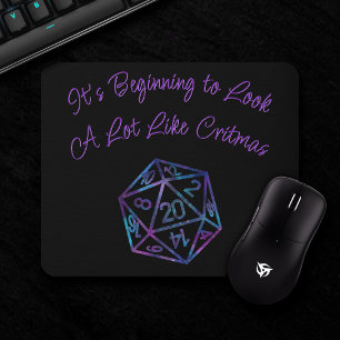 Lila D20 Critmas RPG Tabletop Role Player Dice Musmatta