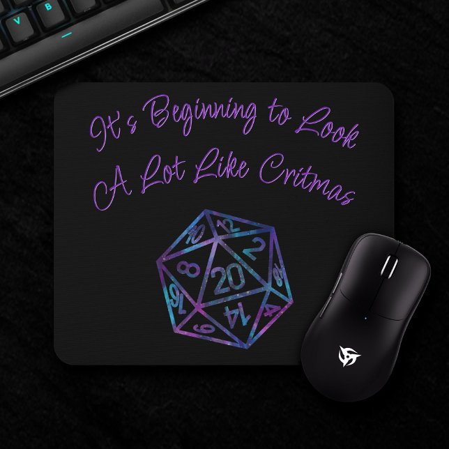 Lila D20 Critmas | RPG Tabletop Role Player Dice Musmatta (Skapare uppladdad)