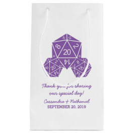 Lila D20 Dice Bröllop Gift Bag