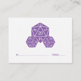 Lila D20 Dice Bröllop-platskort Placeringskort