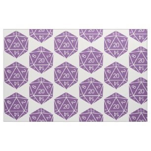 Lila D20 Dice Fabric Tyg