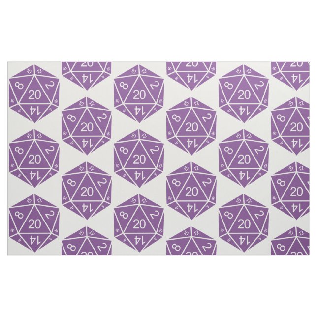 Lila D20 Dice Fabric Tyg (Fat Quarter)