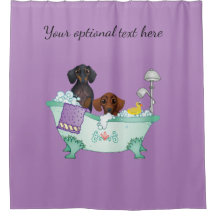 Lila Dachshund Shower Curtain