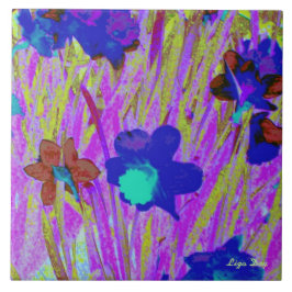 "Lila Daffodils" Trivet/Tile Kakelplatta