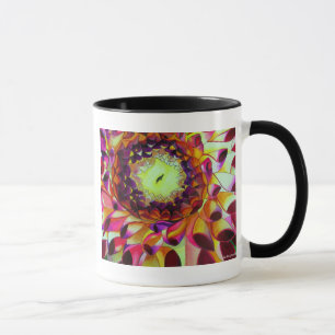 Lila Dahlia-abstraktens originalblomkonst Mugg