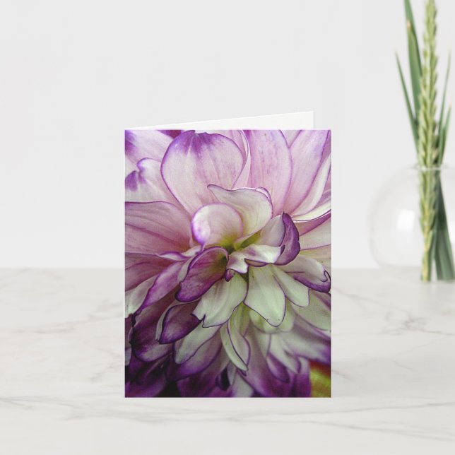 Lila Dahlia Blank Notecard Kort (Framsida)