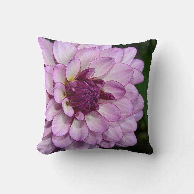 Lila Dahlia-blomman blommar dekorativ kudde (Framsida)