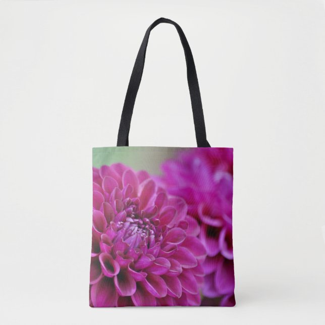 Lila dahlia-blommor tygkasse (Framsida)