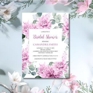 Lila Dahlia Eucalyptus Botaniska Möhippan Inbjudningar