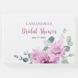 Lila Dahlia Eucalyptus Greenery Möhippa Gästböcker