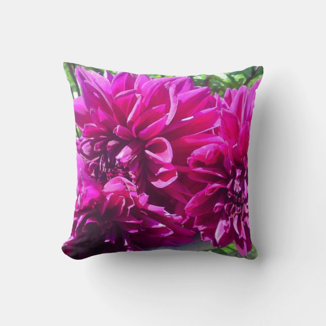 Lila Dahlia Flower Pillow Kudde (Framsida)