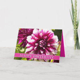 Lila Dahlia Passion Grattis på födelsedagen Card Kort