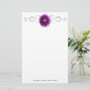 Lila Dahlia Personlig Stationery Brevpapper