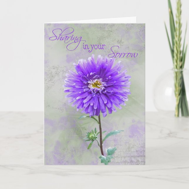 Lila Dahlia Sympathy Kort (Framsida)