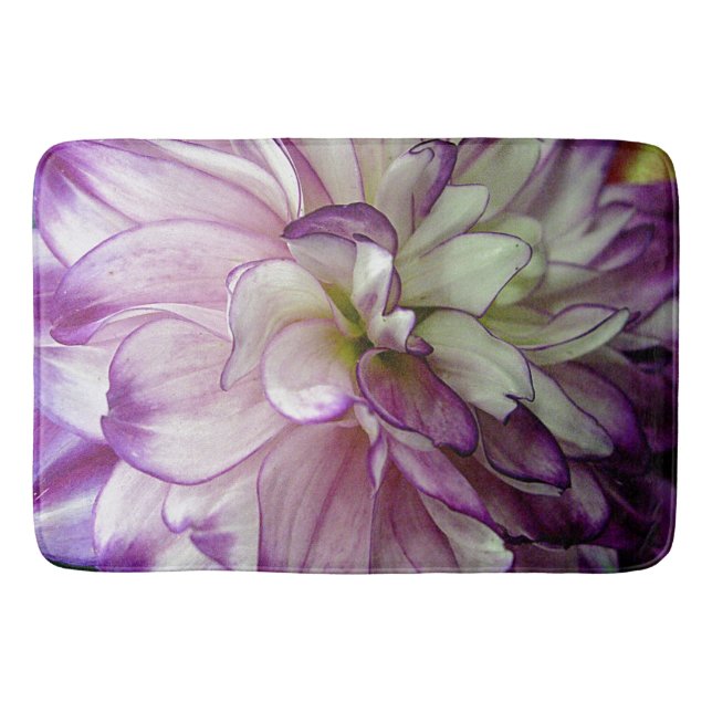 Lila Dahlias Design Bath Mat Badrumsmatta (Framsidan)