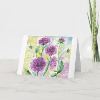 Lila dahlias-kort kort