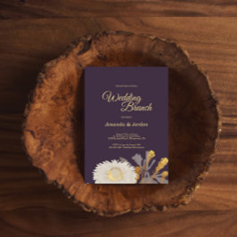 Lila Daisy Antique Bröllop Brunch-inbjudan Inbjudningar