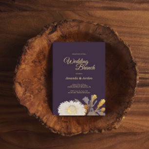 Lila Daisy Antique Bröllop Brunch-inbjudan Inbjudningar