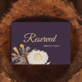 Lila Daisy Antique Bröllop Reserved Sign