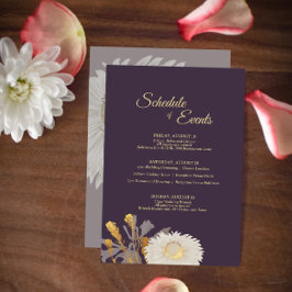 Lila Daisy Antique Bröllop Schedule Tilläggskort