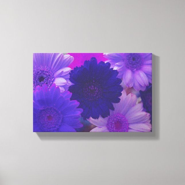 Lila Daisy Blomfoto Canvas Wall Art Skriv ut (Framsida)