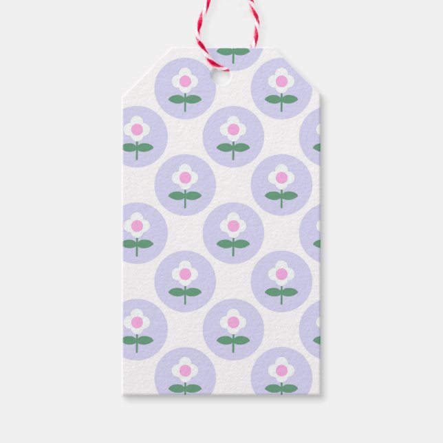 Lila Daisy Blommor Baby Shower i Bloom Party Presentetikett (Framsidan)