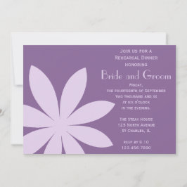 Lila Daisy Blommor Bröllop Rehearsal Middag Inbjudningar