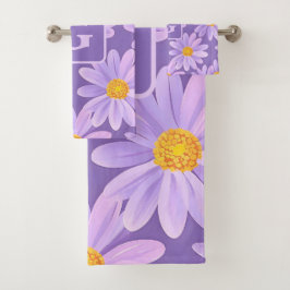 lila daisy Blommor personlig monogram