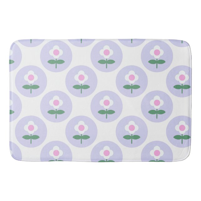 Lila Daisy Blommor Tonåring Kids Bedroom Cute Badrumsmatta (Framsidan)