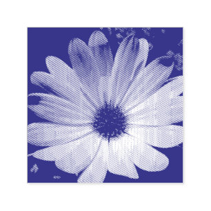Lila Daisy Blomsjälvbläddrande Frimärke Självfärgande Stämpel