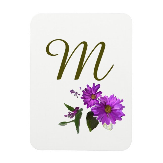 Lila Daisy Design Magnet (Vertikal)