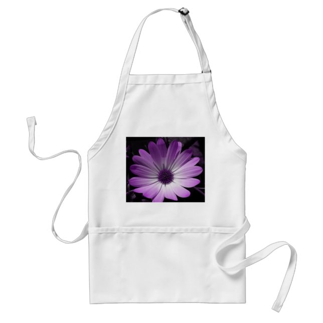Lila Daisy Flower Apron Förkläde (Framsidan)