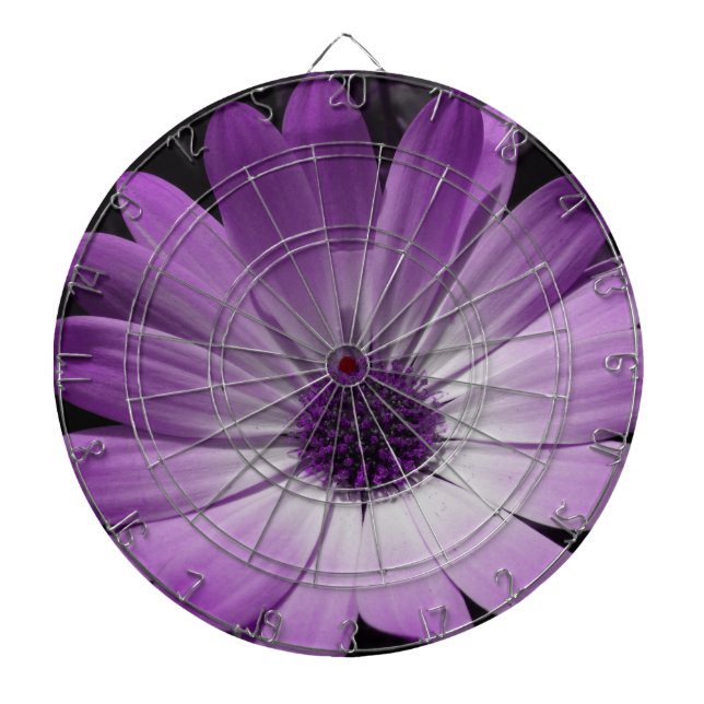 Lila Daisy Flower Dart Board Piltavla (Framsidan)