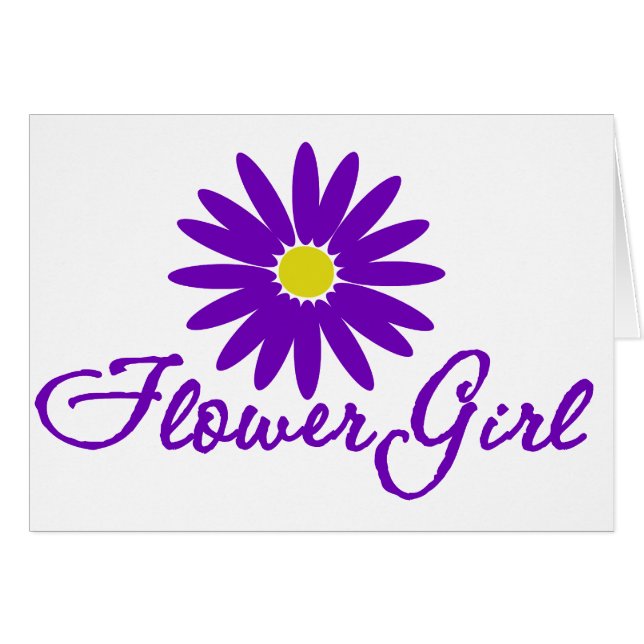 Lila Daisy Flower Girl Hälsningskort (Framsidan Horizontal)